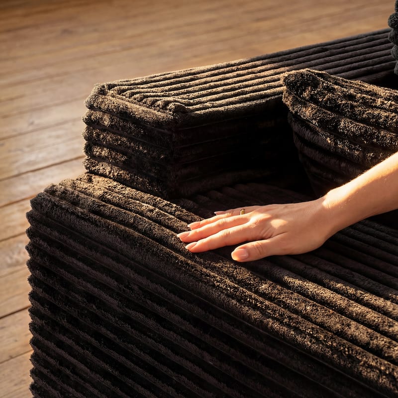 Oversized Modular Sectional Sofa, No Assembly Required, Corduroy Fabric, Deep Seat Cloud Couch with Chaise Foam Sofa