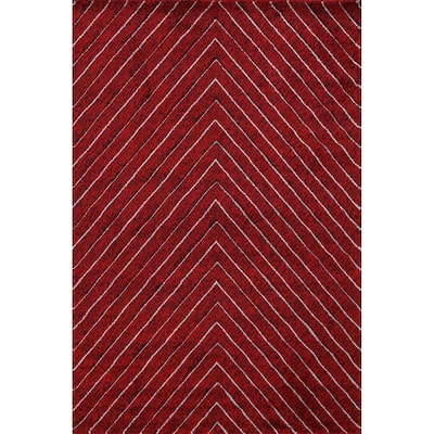 Red Chevron Style Transitional Oriental Turkish Rug Modern Carpet