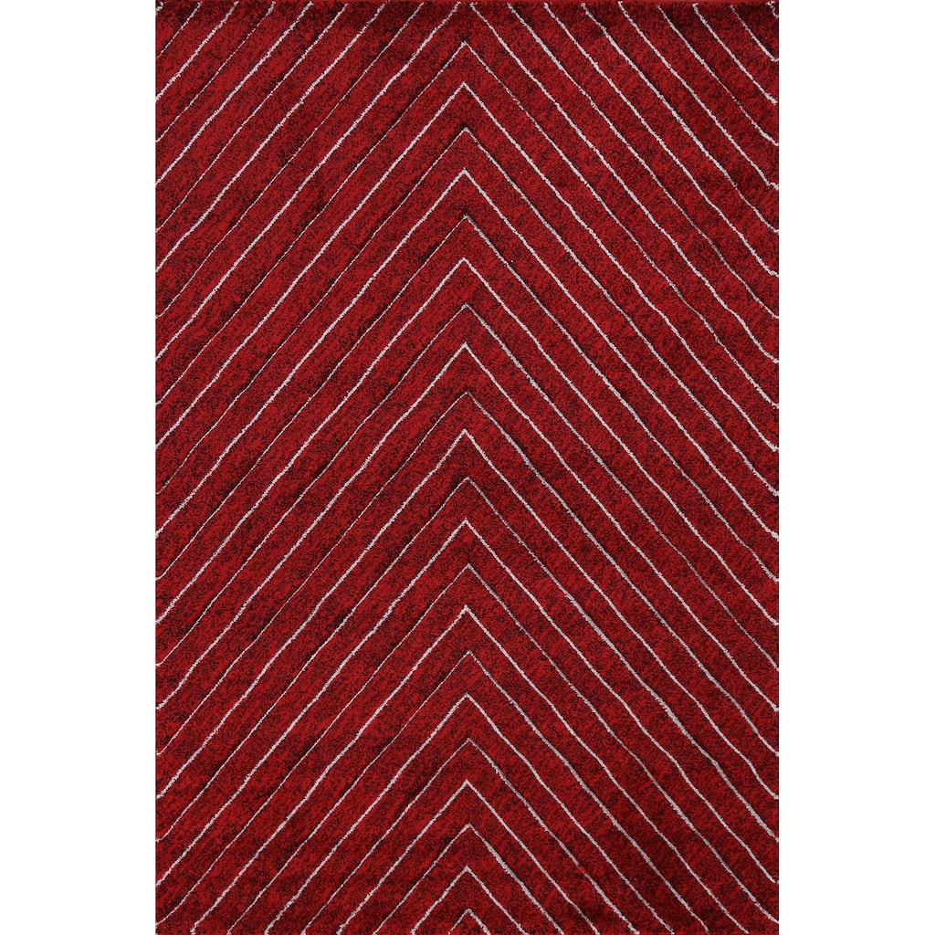 Red Chevron Style Transitional Oriental Turkish Rug Modern Carpet