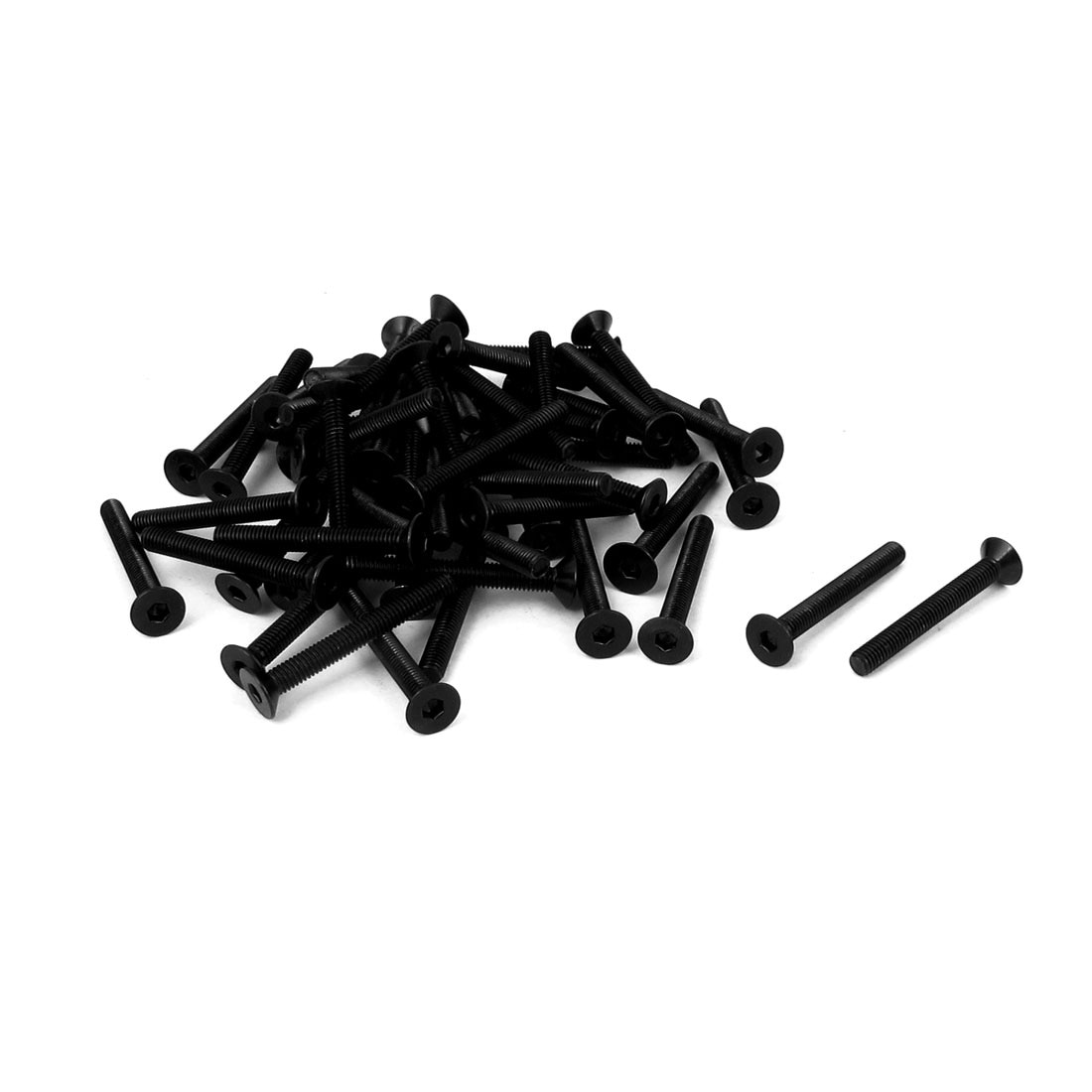 Vis à Tête Fraisée Hexagonale M2.5x8mm Acier 10.9 Noir - Lot De 50 Pièces, Neuf, Pour Voiture Ou Bricolage