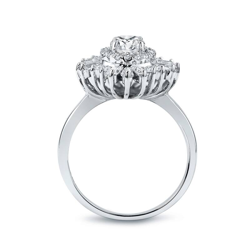 Auriya 14k Gold 1ctw Ballerina Halo Oval Diamond Engagement Ring Certified (G-H, VS1-VS2)