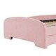 preview thumbnail 6 of 5, Pink+2 Drawers Chenille Upholstered Twin Size Platform Bed with Cartoon Ears Headboard and 2 Drawers