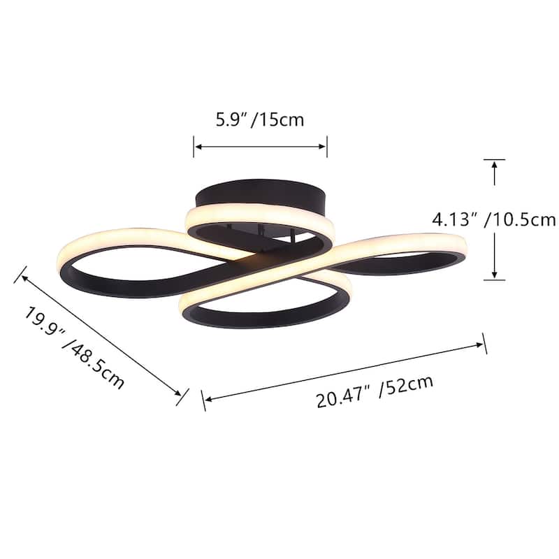 Modern 1-Light Concise Linear Design LED Flush Mount Lamp