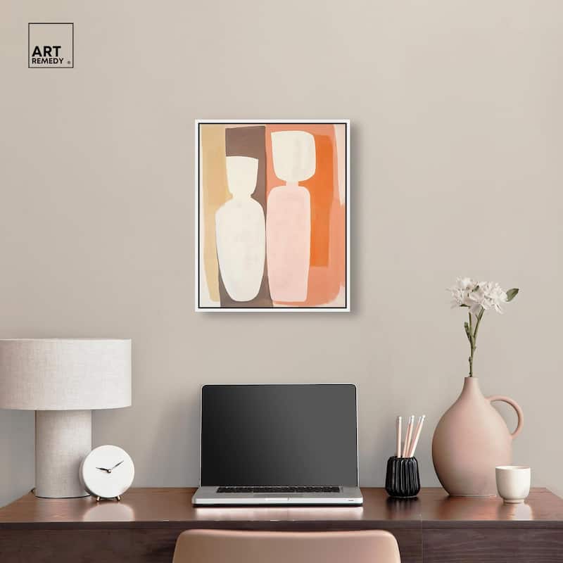 Pink Meets Clay I Canvas by Art Remedy