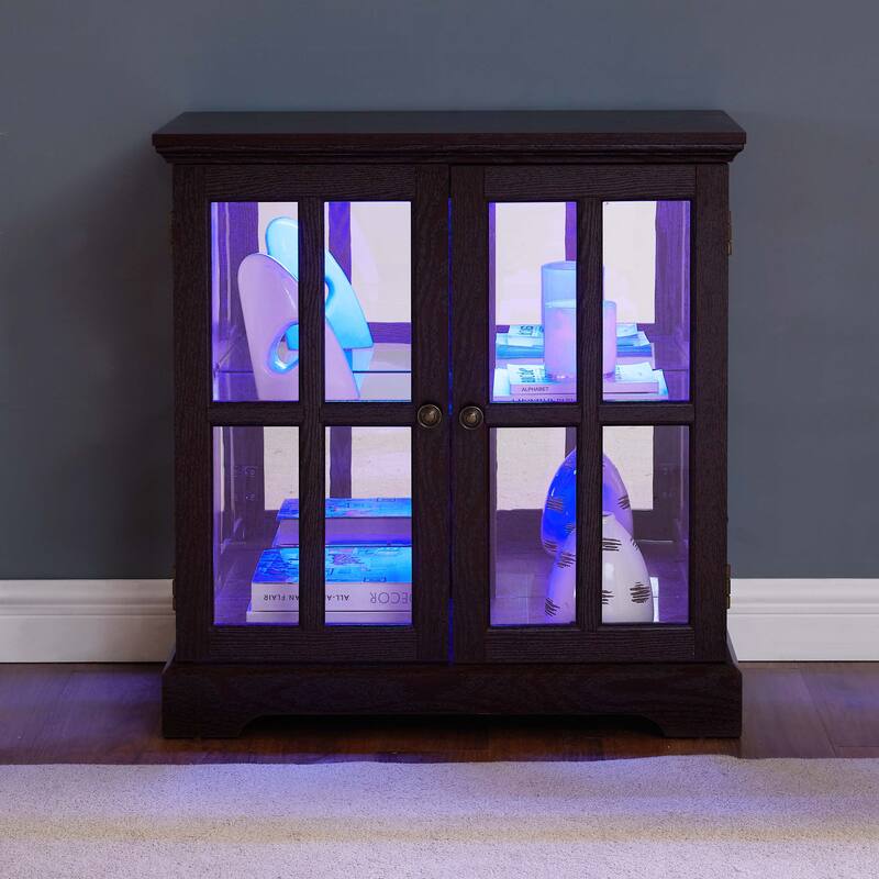LED Curio Display Cabinet,Cherry