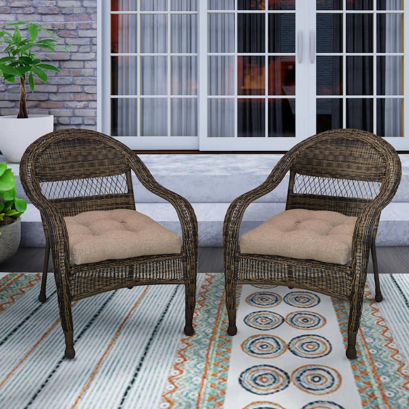 Klear Vu Outdoor U-Shaped Performance Fabric Seat Cushions Set of 2 - Tan