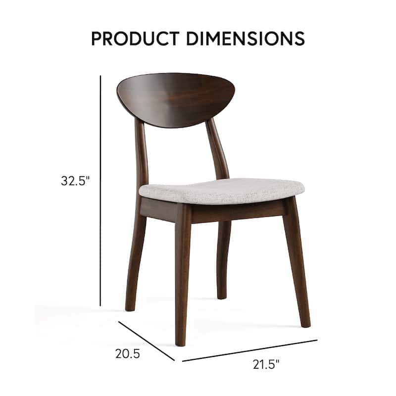 Furniture of America Abigail V Mid-century Modern Rich Walnut Handmade Rubberwood Side Chair (Set of 2)