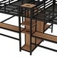 preview thumbnail 13 of 11, Natural Wood Twin Over Twin Loft Bed with Double Desk Wardrobe Shelves Power Outlet