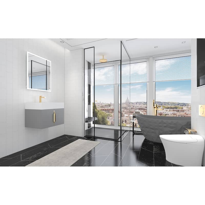 Amazon 24" Wall Mounted Bathroom Vanity Set w/ White Top
