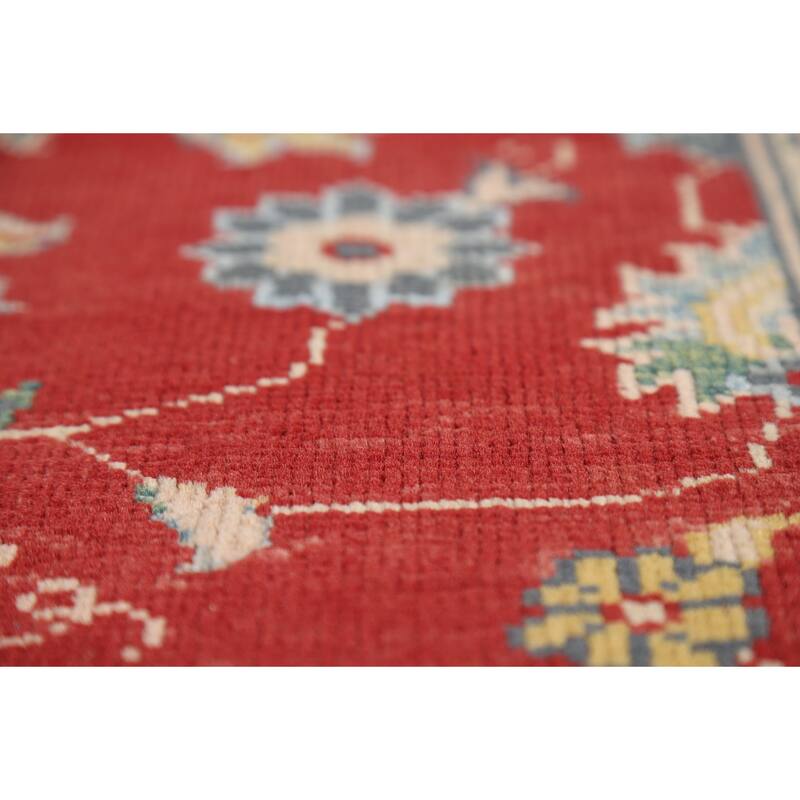 Red Floral Kazak Oriental Accent Rug Hand-Knotted Wool Carpet - 2'0" x 3'0"