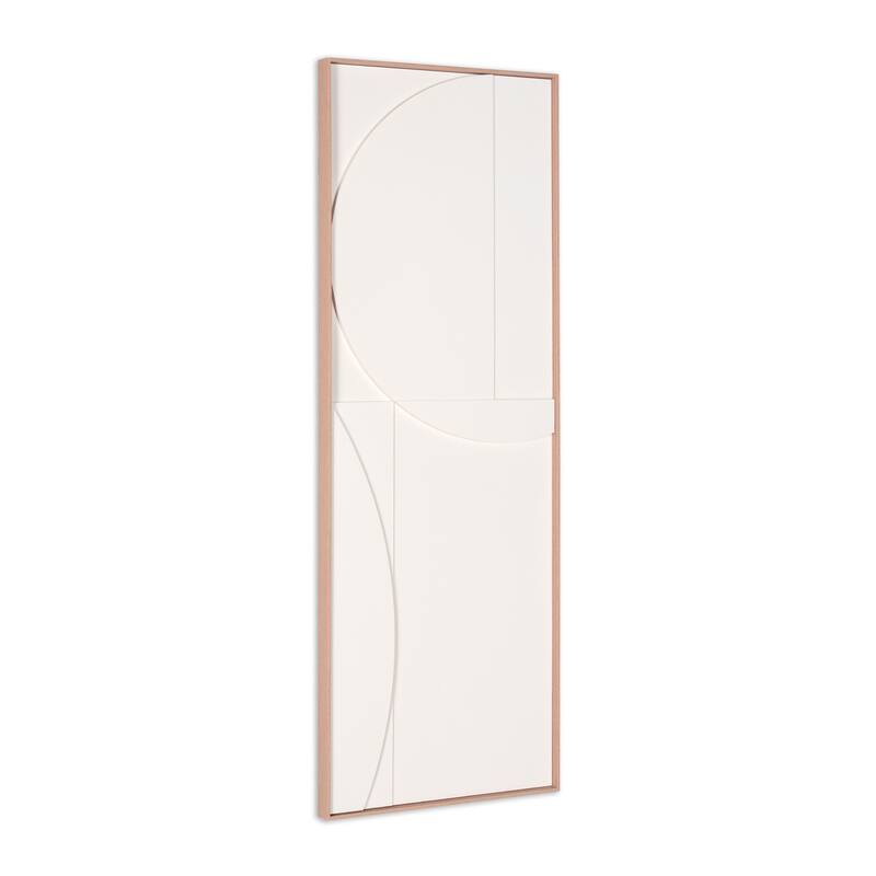 HomeRoots White Minimalist Geo Brown Shadowbox Wall Art