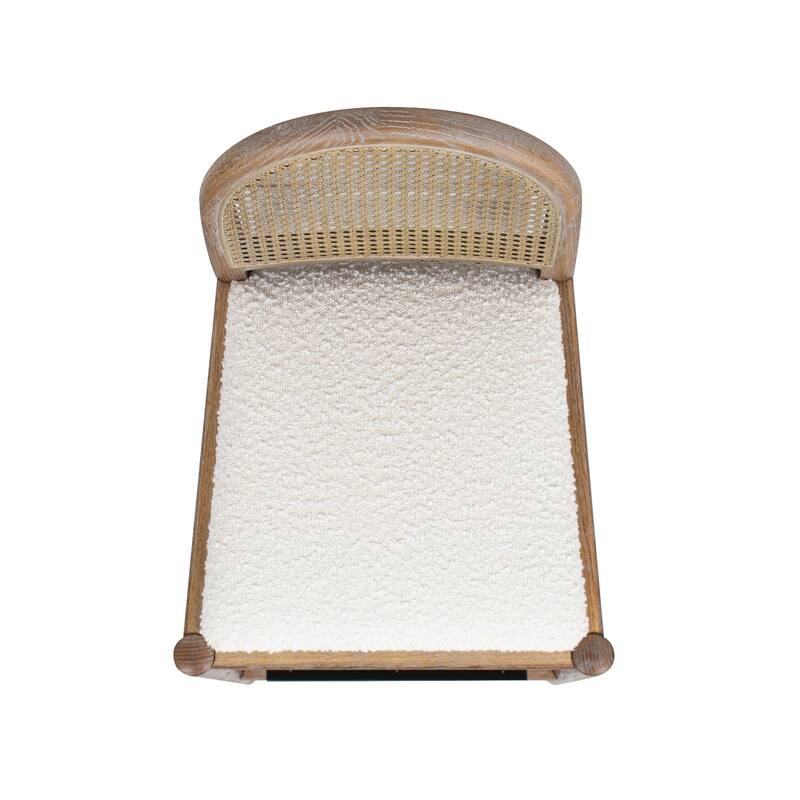 Curved Back Cane Rattan Bar Stool