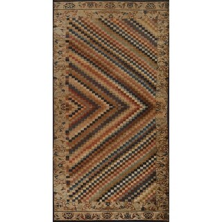 Vintage Modern Checkered Gabbeh Persian Rug Hand-knotted Wool Carpet ...