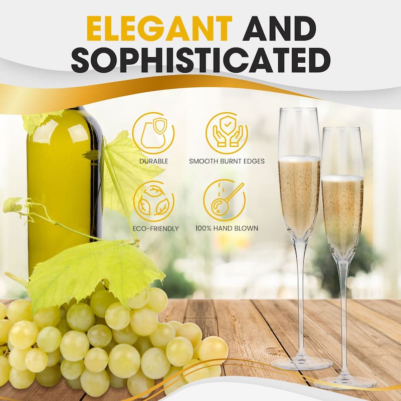 Berkware Premium Crystal Champagne Long Stem Flutes