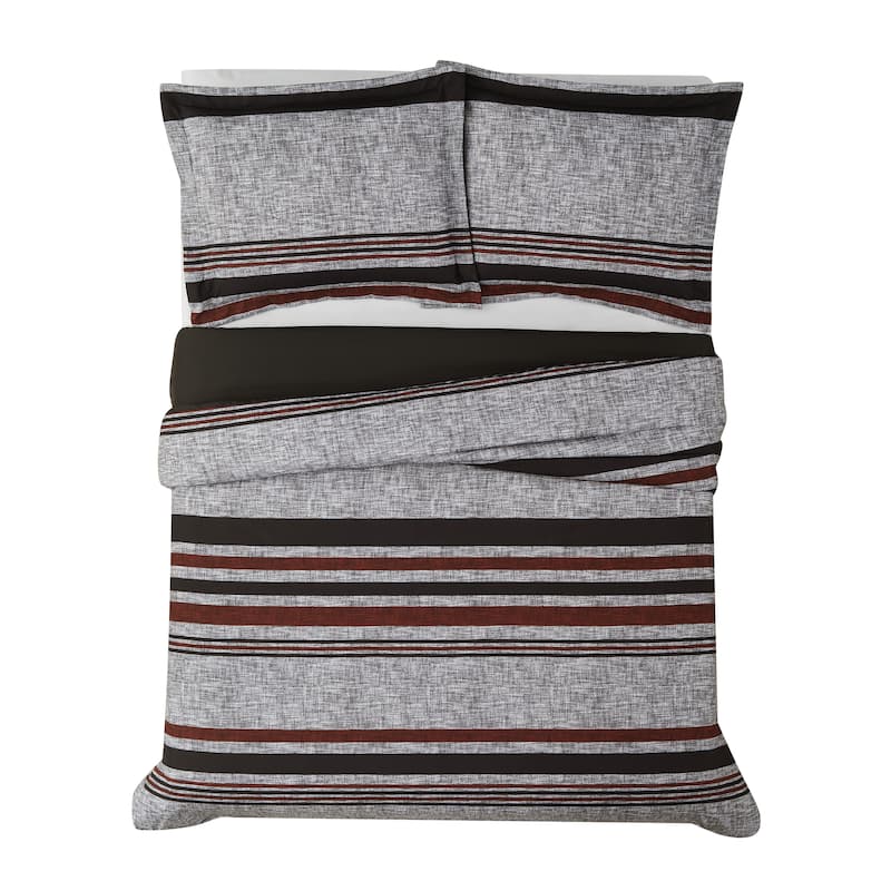 London Fog Warren Stripe 3 Piece Comforter Set