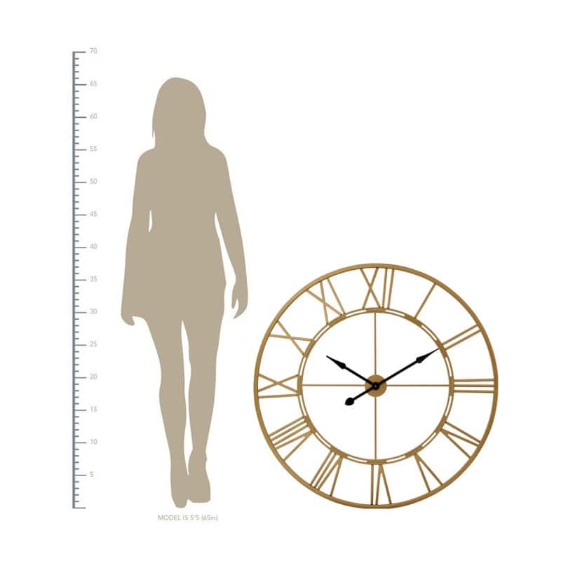 UTOPIA ALLEY Oversized Roman Round Wall Clock - Large Wall Clock, Roman Numeral Wall Clock, Decorative Wall Clock 43.5"D