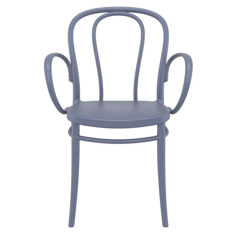 33.5" Gray Stackable Patio XL Dining Armchair