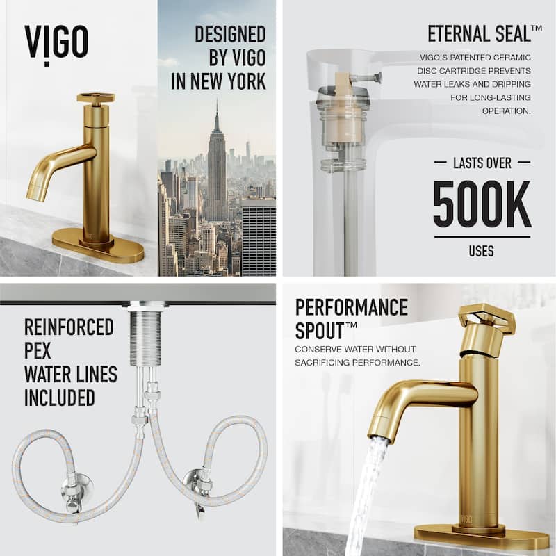 VIGO Ruxton 8" H Single Handle Single Hole Bathroom Faucet