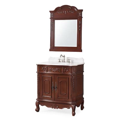33" Unique Classic Benson Bathroom Sink Vanity - Brown