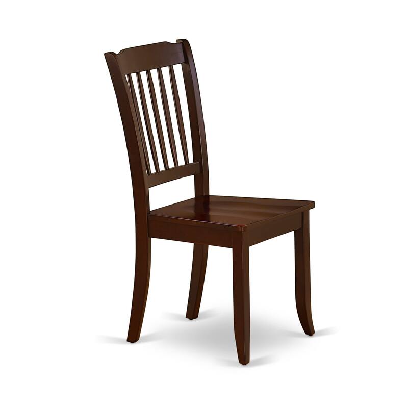 East West Furniture Dining Table Set- a Dining Table with Pedestal and Wood Seat Chairs, Mahogany(Pieces Options)