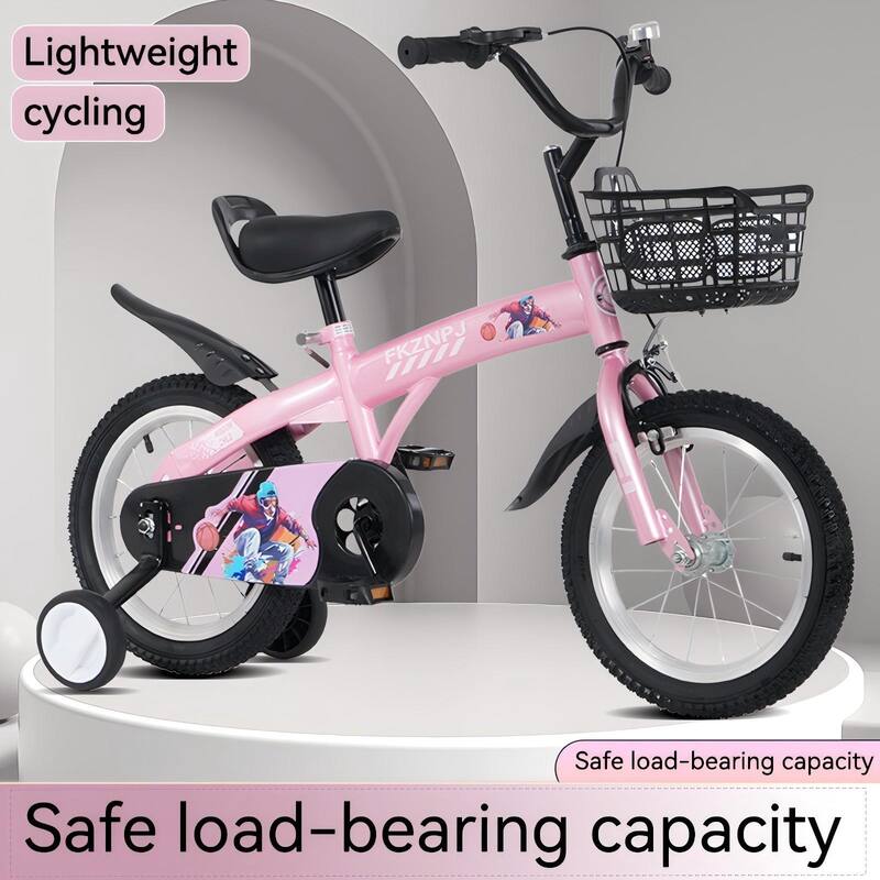16 inch sporty kids bike with training wheels and stand Adjustable saddle Suitable for boys and girls aged 4-8 years