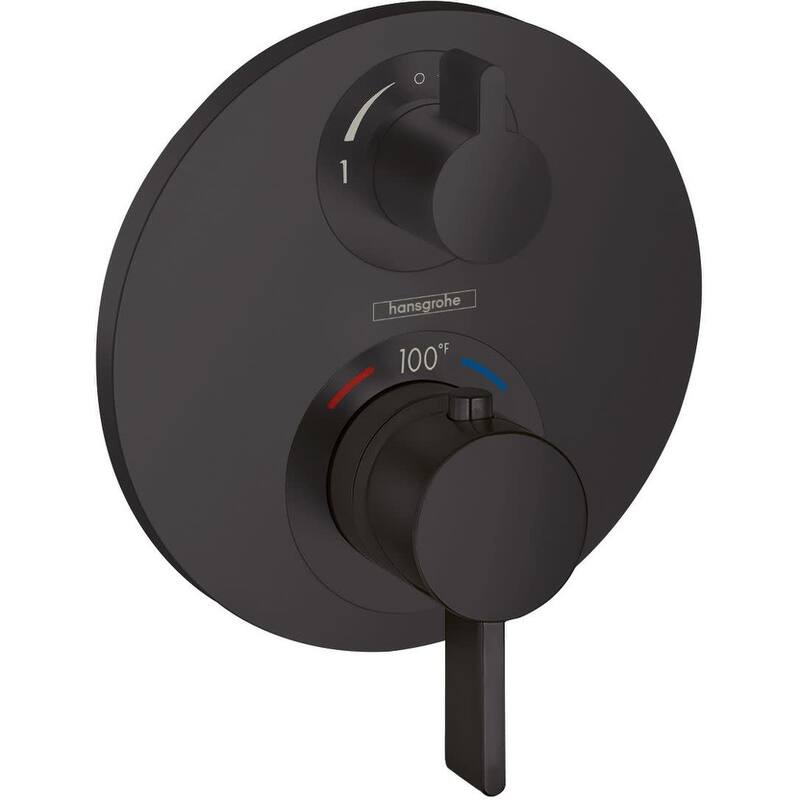 Hansgrohe Ecostat Thermostatic Valve Trim Only with Double Lever - Matte Black