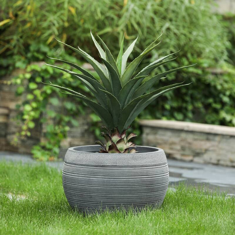 Pottery-Style Round MgO Planter, Indoor/Outdoor