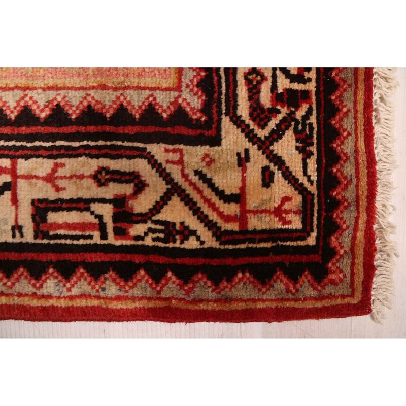 ECARPETGALLERY Hand-knotted Andelz Red Wool Rug - 3'6 x 10'1