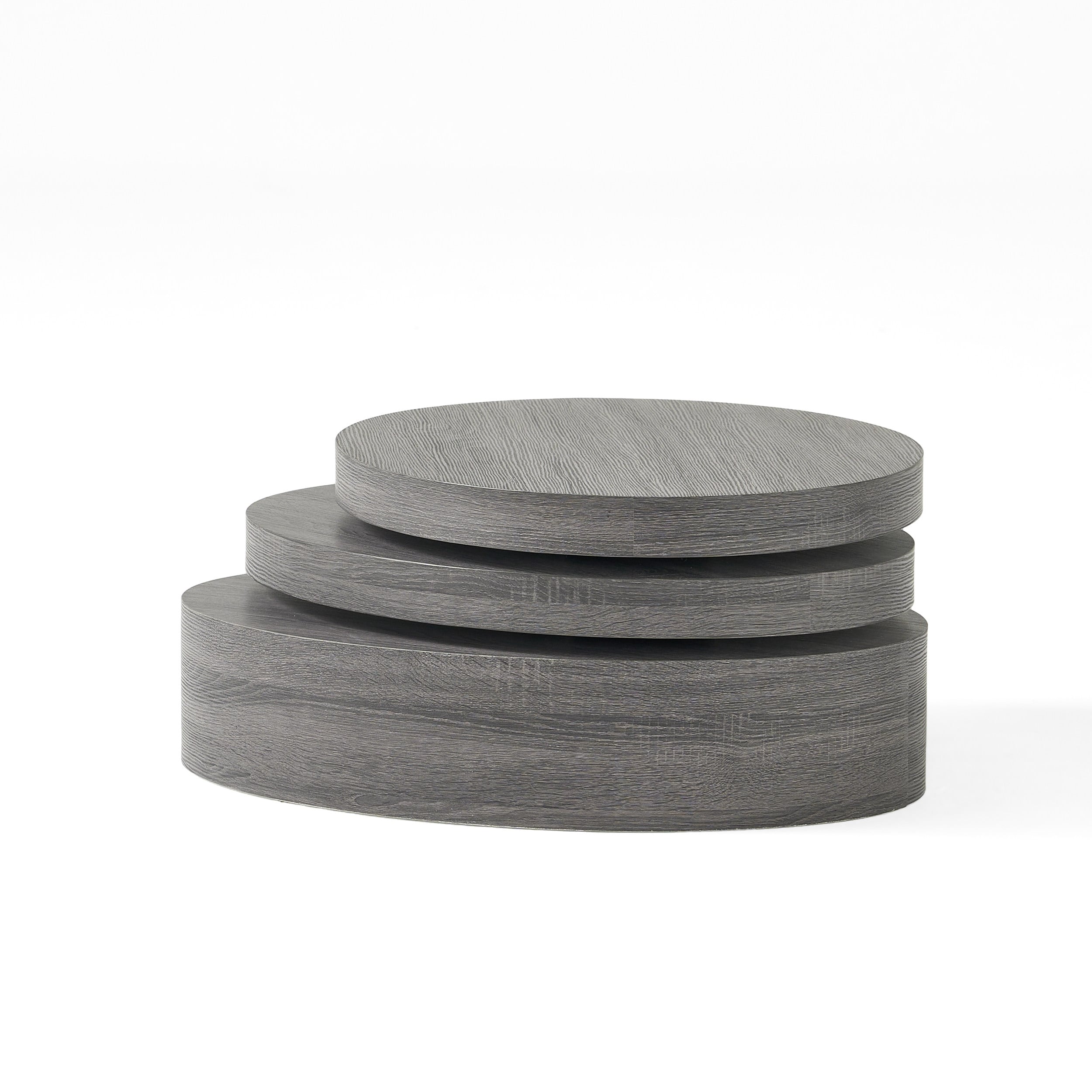 Carson Oval Mod Rotating Wood Coffee Table by Christopher Knight