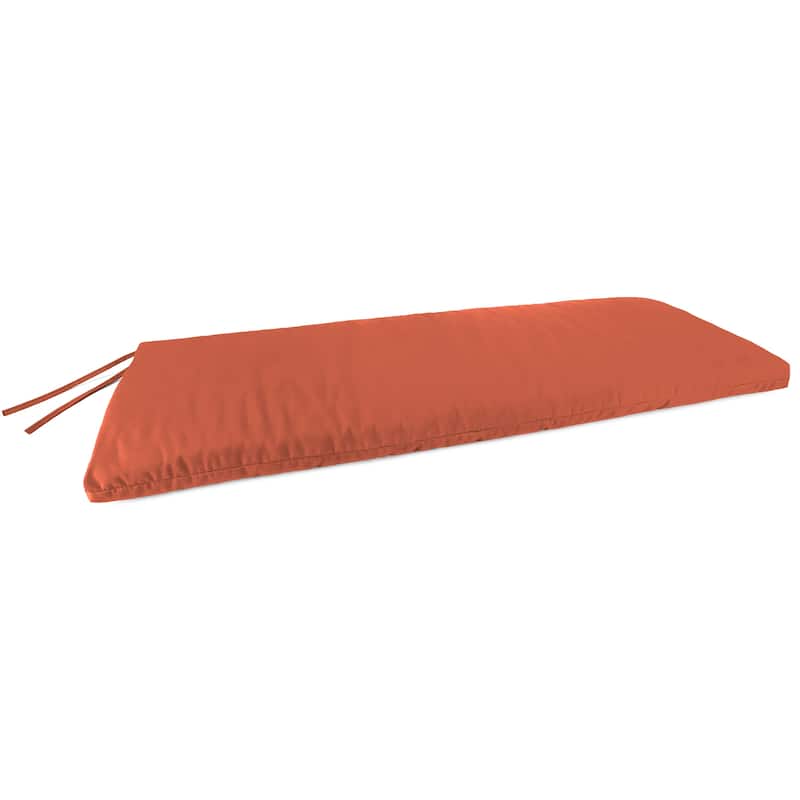 Sunbrella 48" x 18" Outdoor Bench Cushion with Ties - 18'' L x 48'' W x 3.5'' H - Dupione Papaya