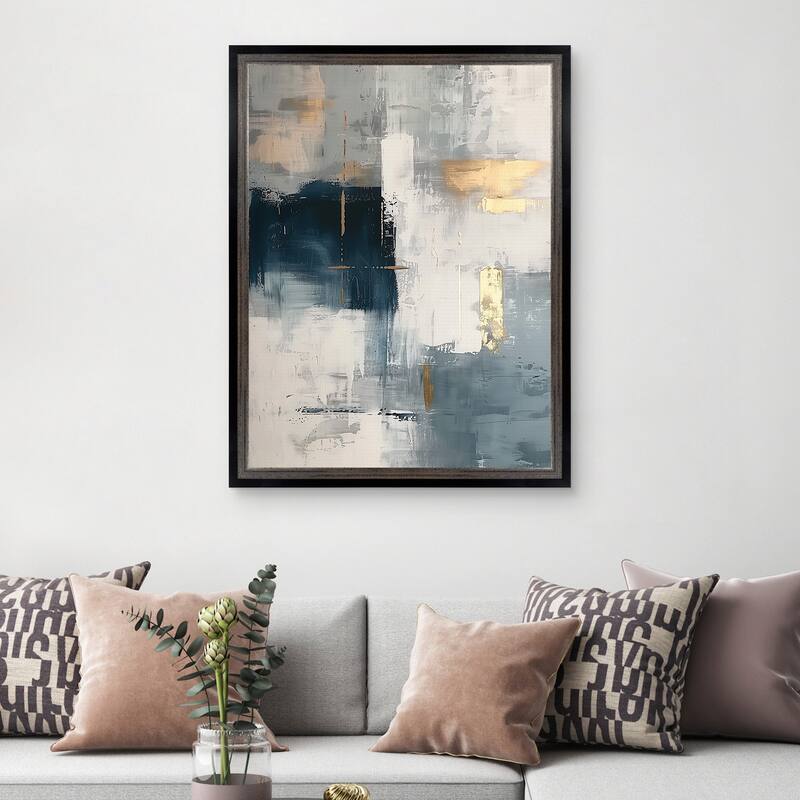 Masterpiece Art Gallery| Touched by Blue I by Annabelle Hall - Framed Canvas Art Print