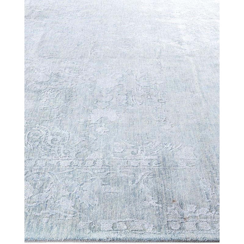 Ikat One-of-a-Kind Hand-Knotted Area Rug, Blue - 9' 3" x 11' 10"
