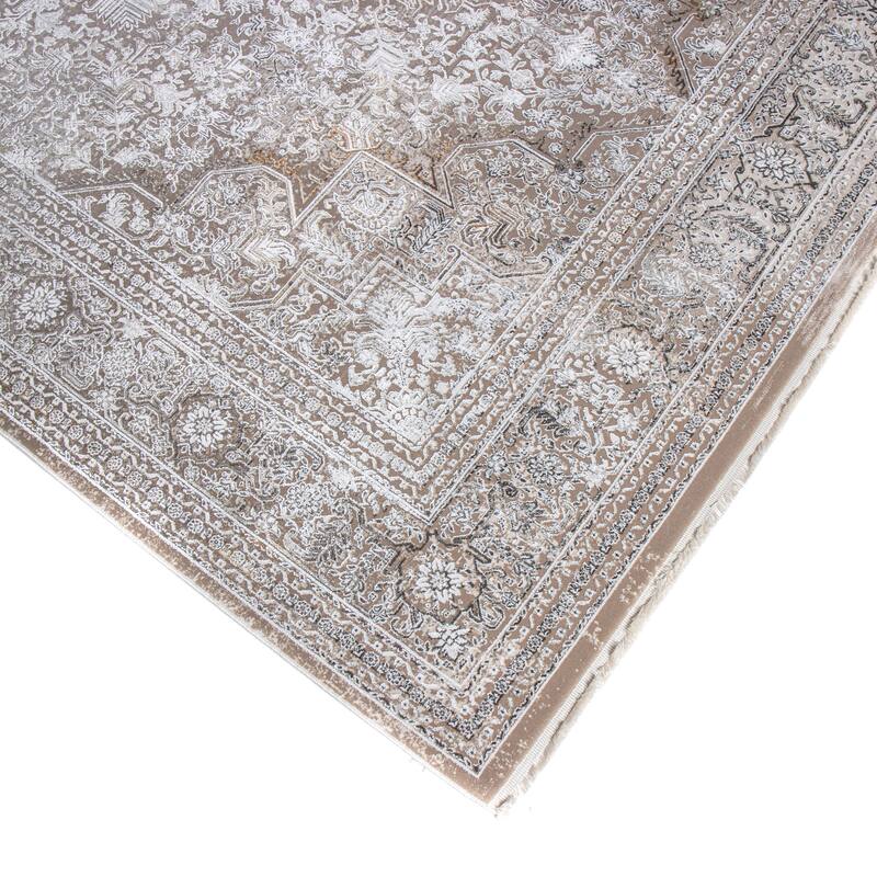 Bashian Genevas Beige Contemporary Area Rug