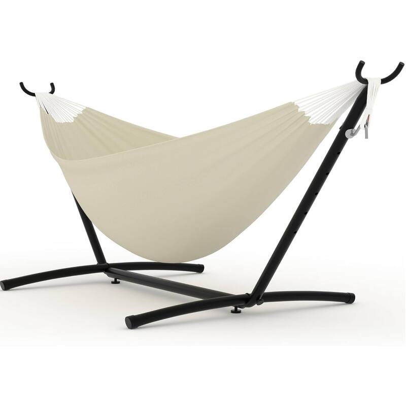 Portable Double Hammocks with Carrying Bag for Outside, 450 lbs Capacity - Beige