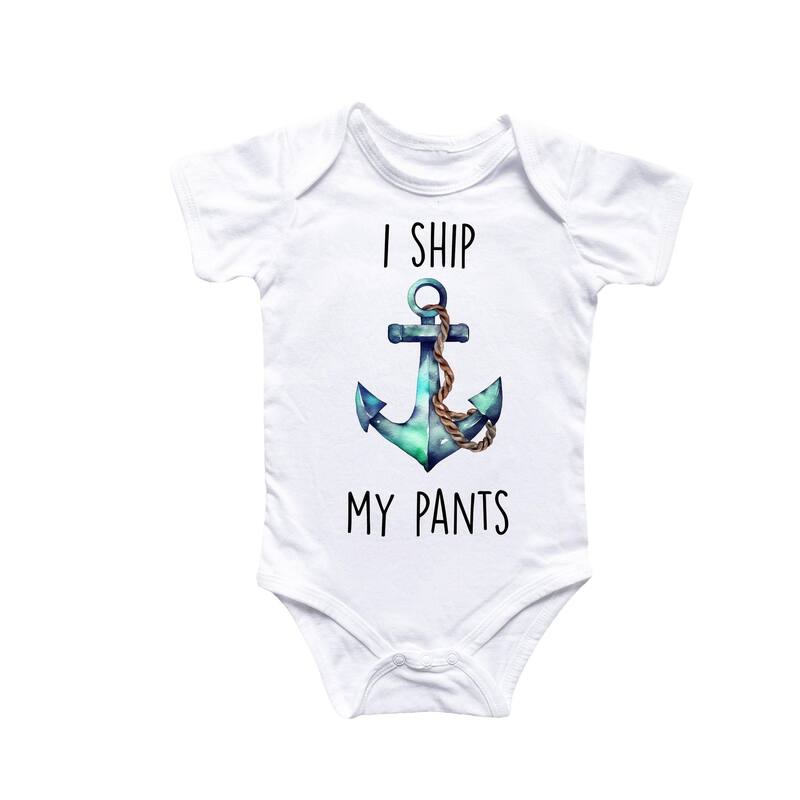Boat Anchor Nautical - Baby Boy Girl Clothes Infant Bodysuit Funny Cute Newborn 5 - Natural - 0-3M