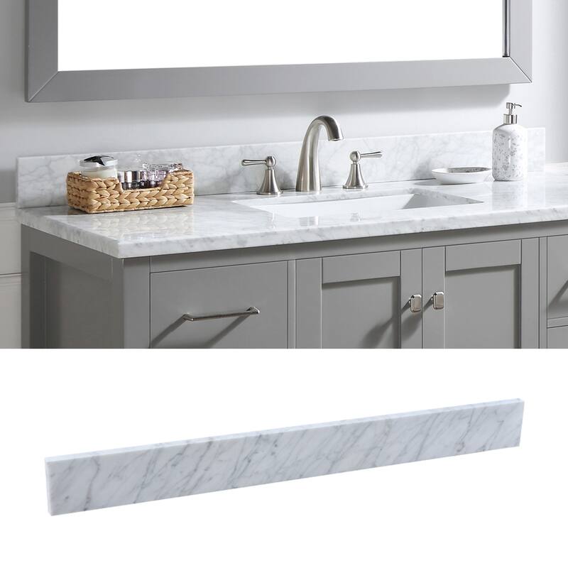 48 in. Marble Backsplash in Carrara White