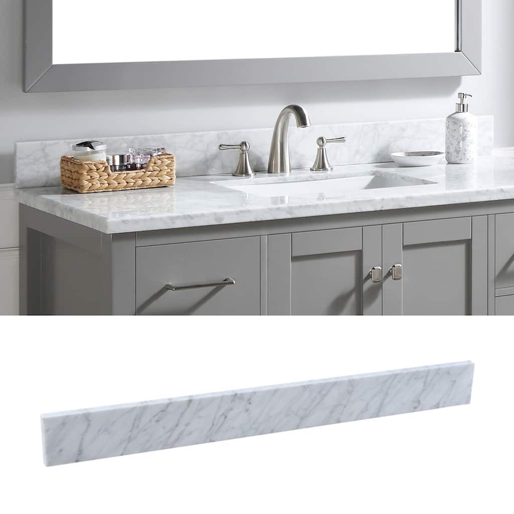 48 in. Marble Backsplash in Carrara White
