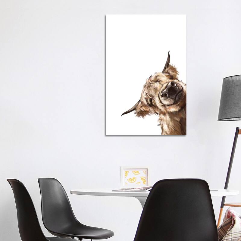 iCanvas "Sneaky Highland Cow" by Big Nose Work Canvas Print - 40x26x1.5