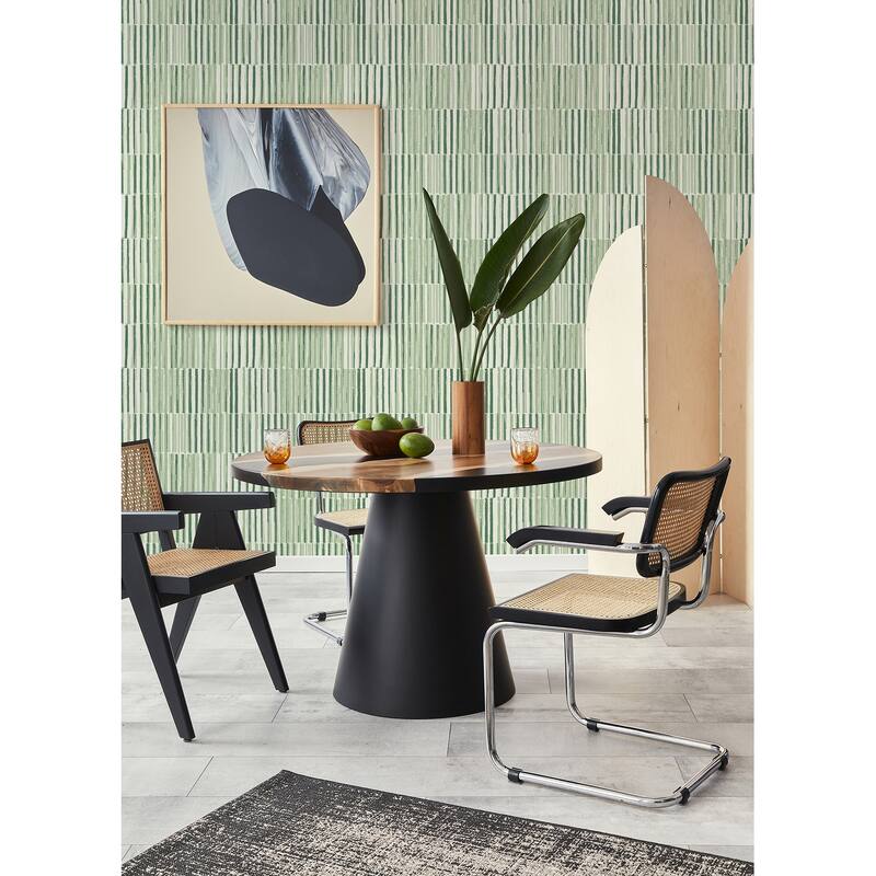 A-Street Prints Sabah Green Stripe Wallpaper