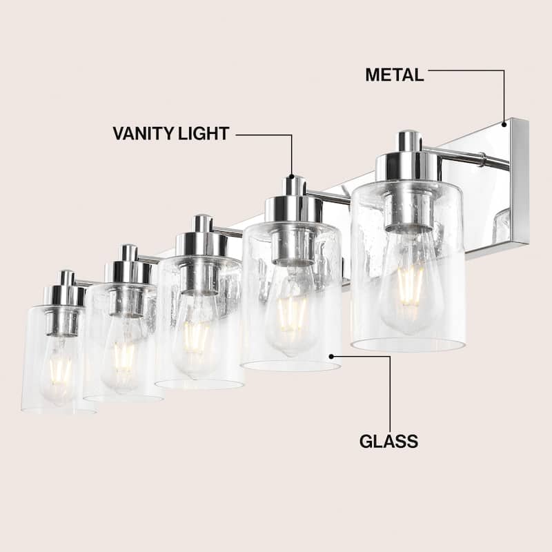 Lydia Seeded Glass/Iron LED Vanity Light, by JONATHAN Y