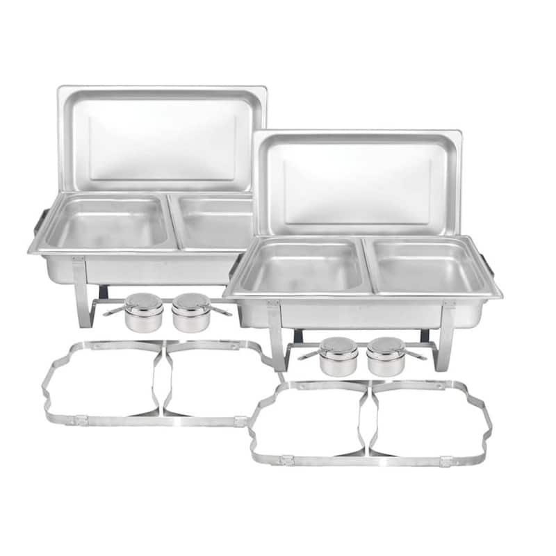 2 Tier Buffet Chafing Dishes and Warmers Sets for Parties Wedding - 2 Pcs