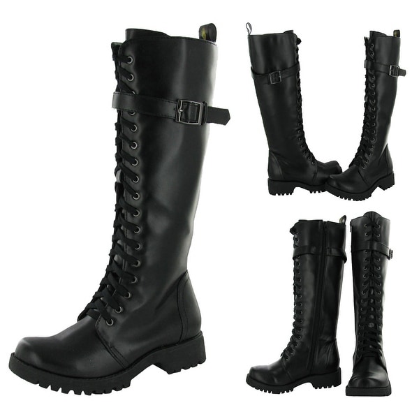 vegan calf length boots