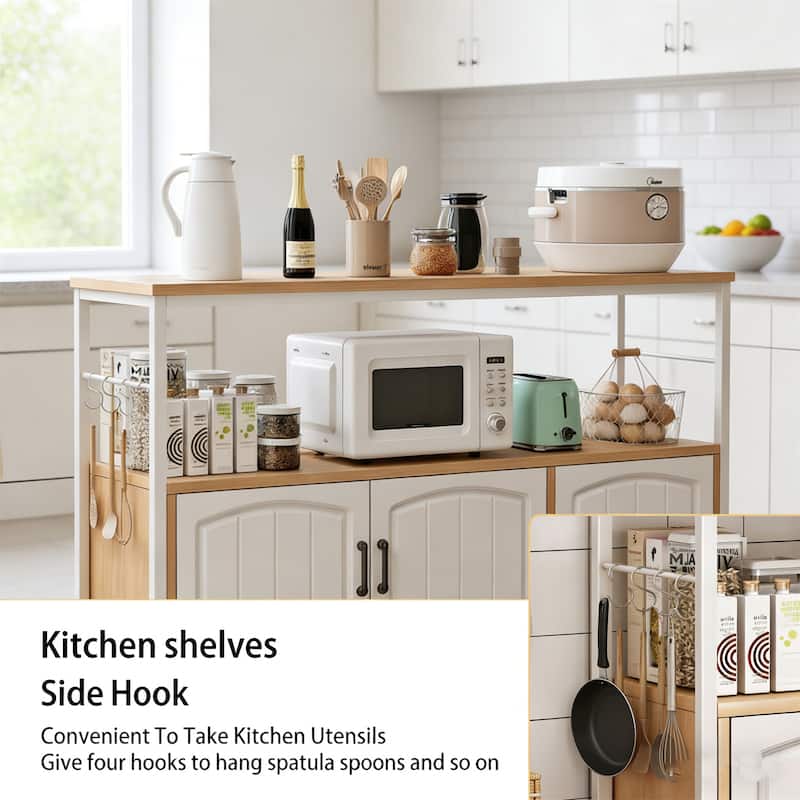 Modern Wooden Kitchen Utility Storage Buffets Shelf with Cabinet