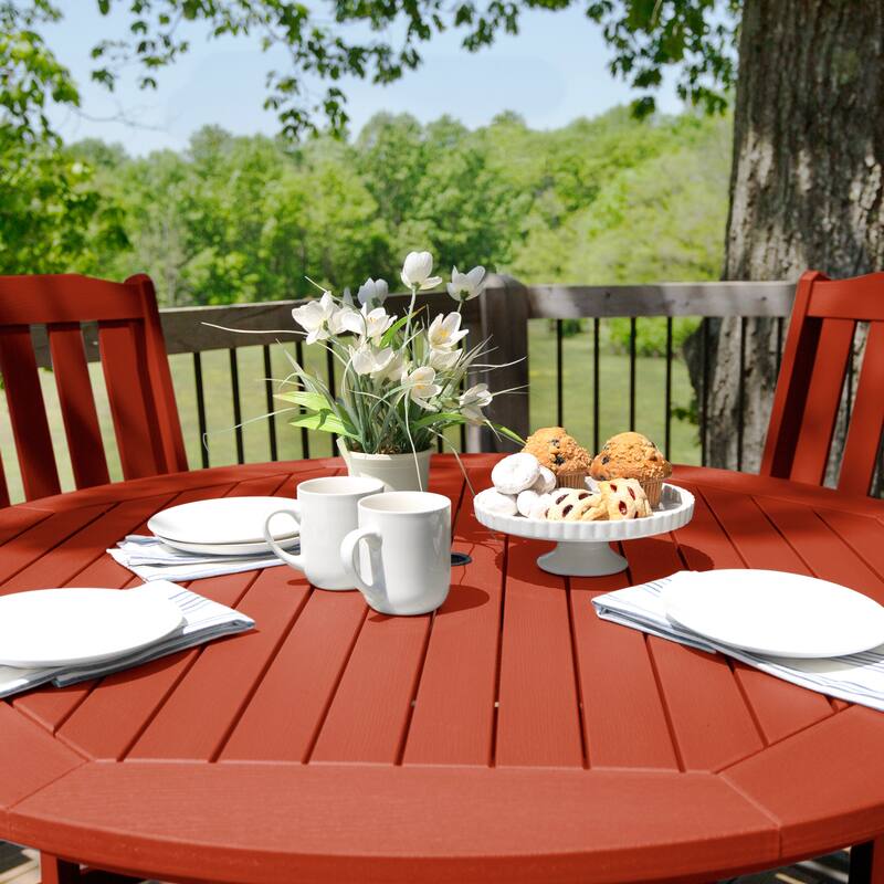 Lehigh 5-piece Outdoor Dining Set - 48" Round Table, Counter-height
