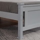 preview thumbnail 24 of 26, Modern Twin Wood Bed Frame with Geometric Headboard, Solid Pine Construction