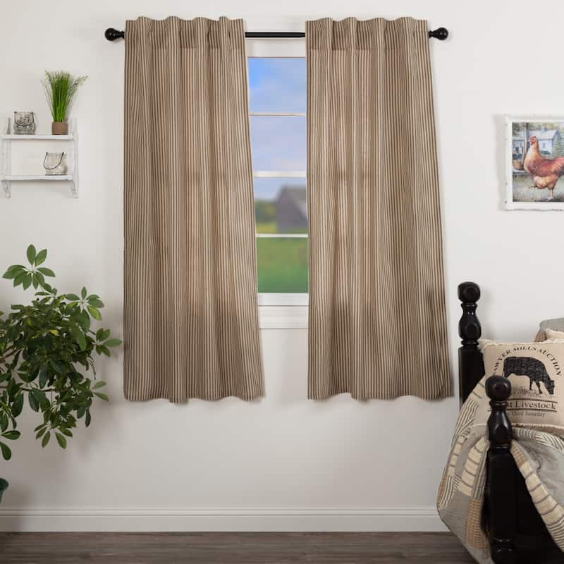 Sawyer Mill Ticking Stripe Short Panel Set - Short Panel 63x36 - Short Panel 63x36