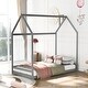 preview thumbnail 24 of 45, Twin House Bed with Roof, Perfect for Kids' Play Gray
