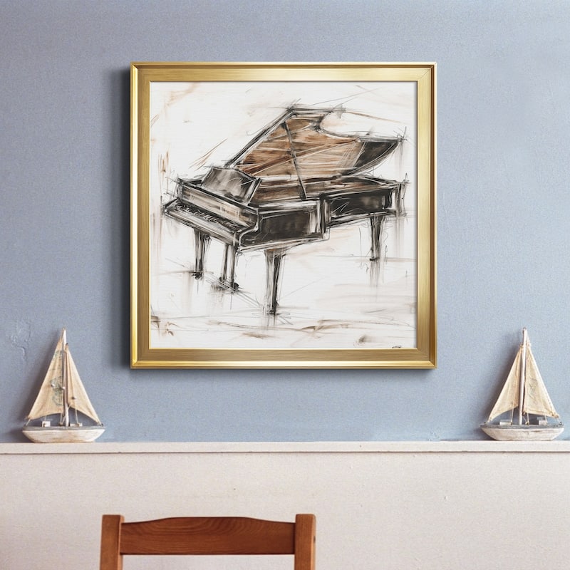 Grand Piano Study-Premium Framed Canvas - Ready to Hang