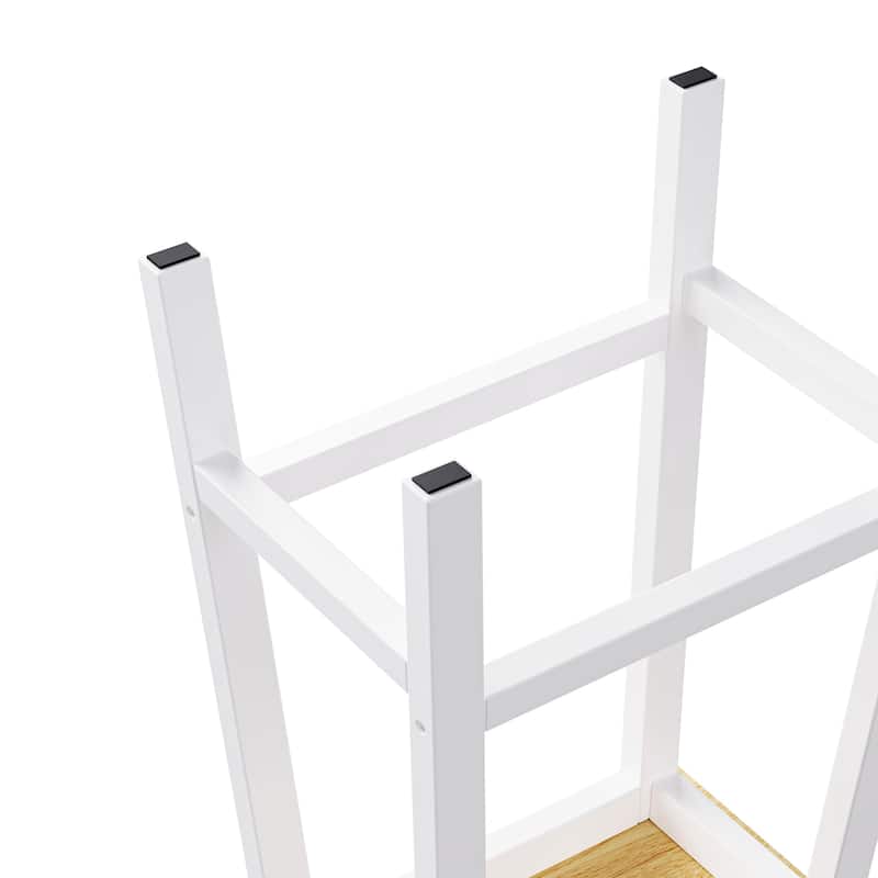 Solid Wood Bar Stools (Not Cheap Iron), 25.6" Tall Set of 2 Bar Chairs, Kitchen Counter Stools with Footrests