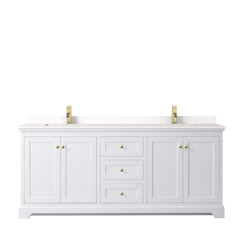 Avery 80-inch Double Vanity, Quartz Top